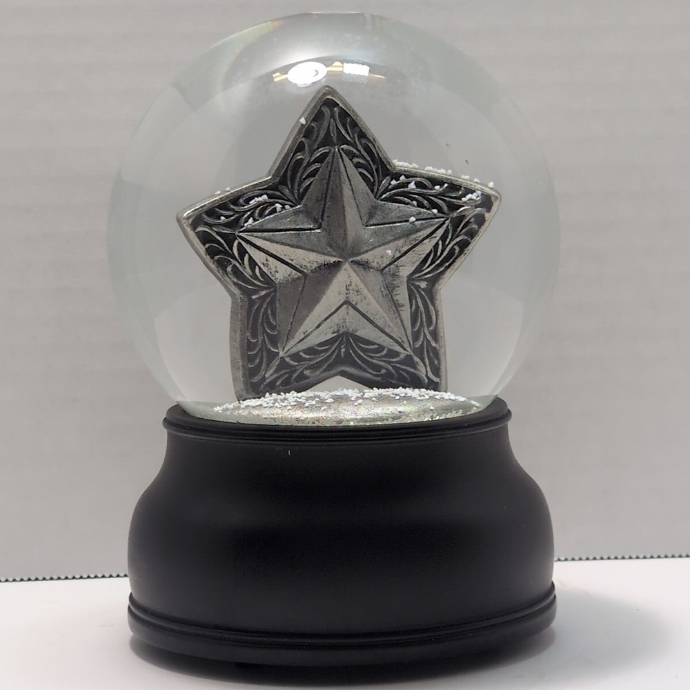 TV Christmas Star Musical Waterglobe with Snow Xmas Rare